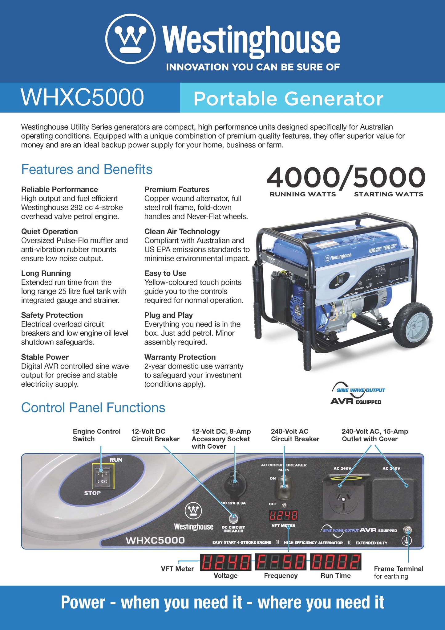 WHXC5000 Portable Generator