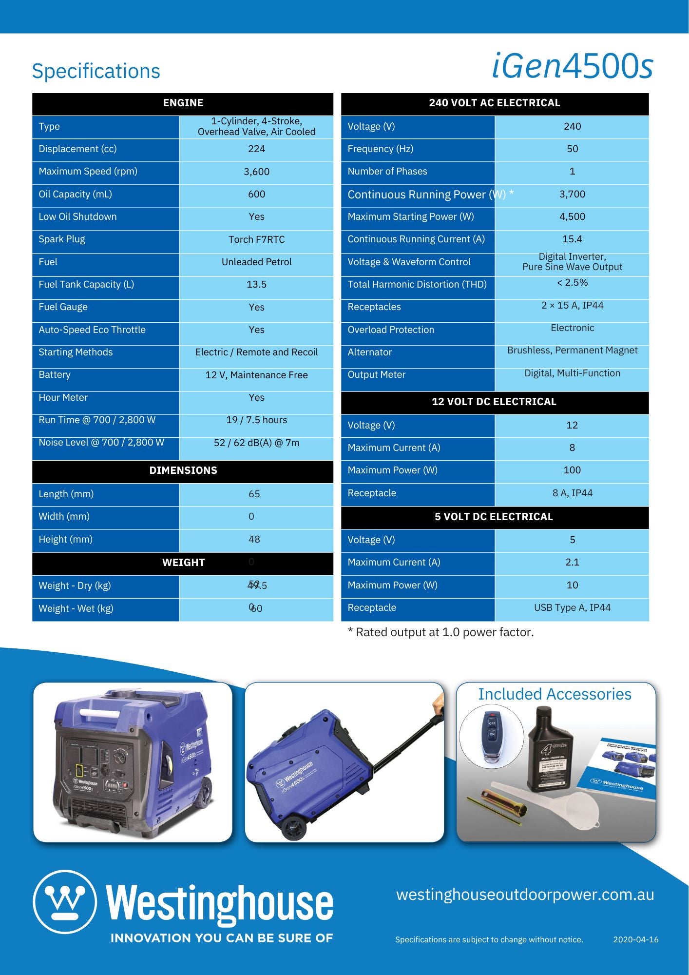 IGen4500 Portable Generator