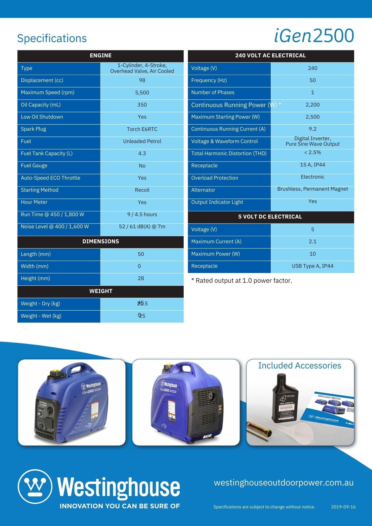IGen2500 Portable Generator