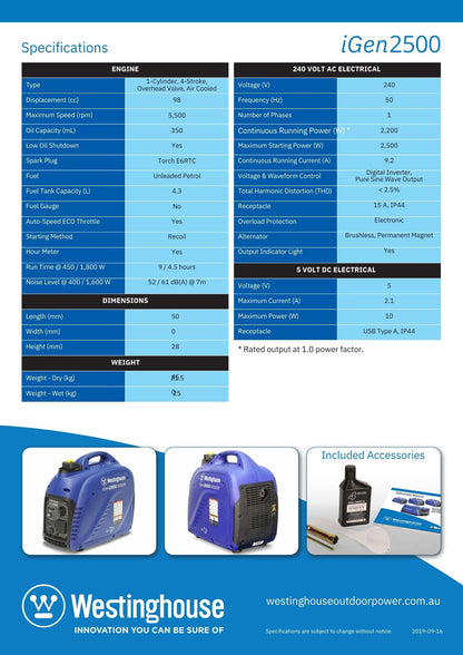 IGen2500 Portable Generator