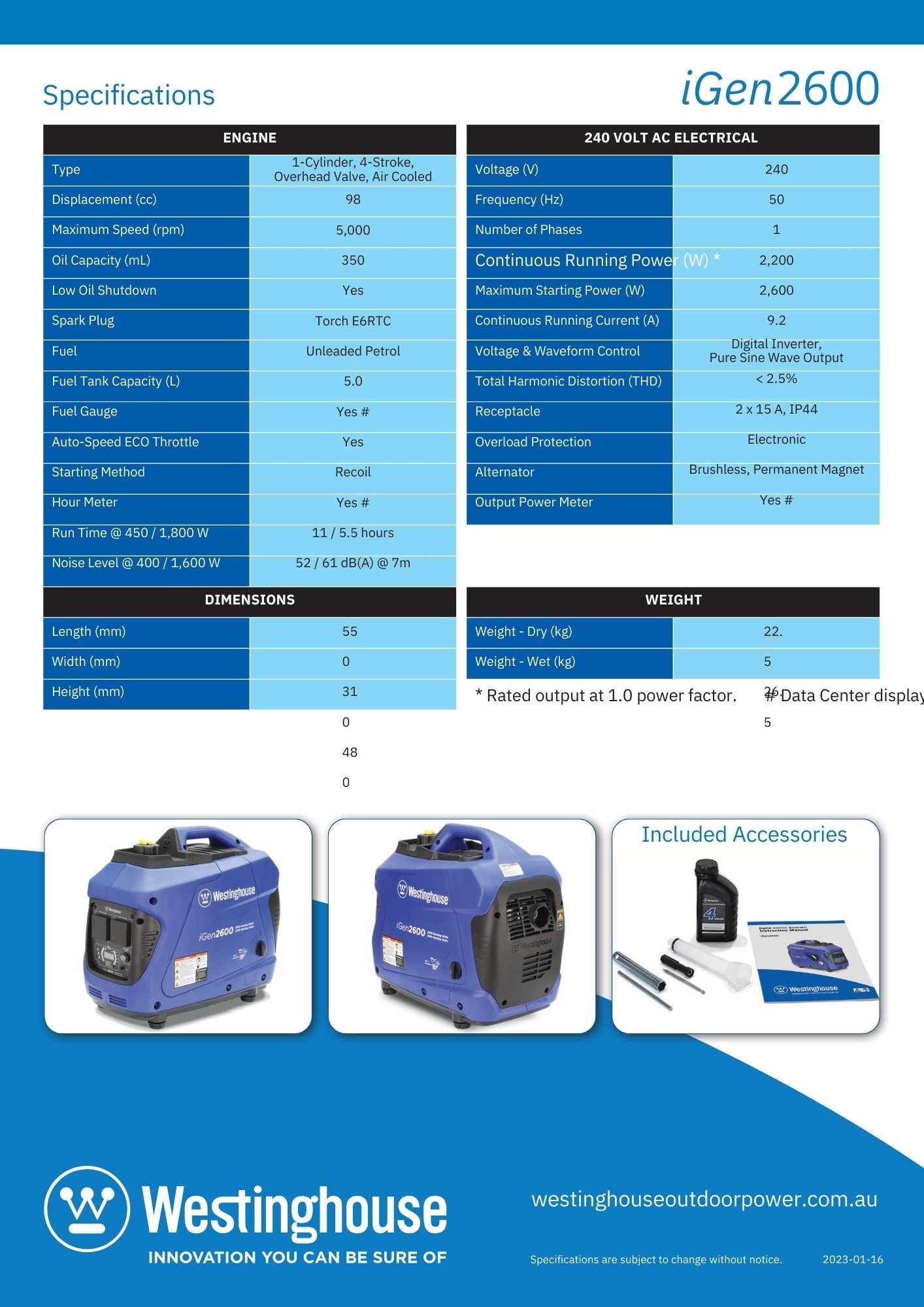 IGen2600 Portable Generator