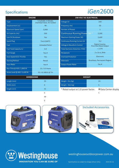 IGen2600 Portable Generator
