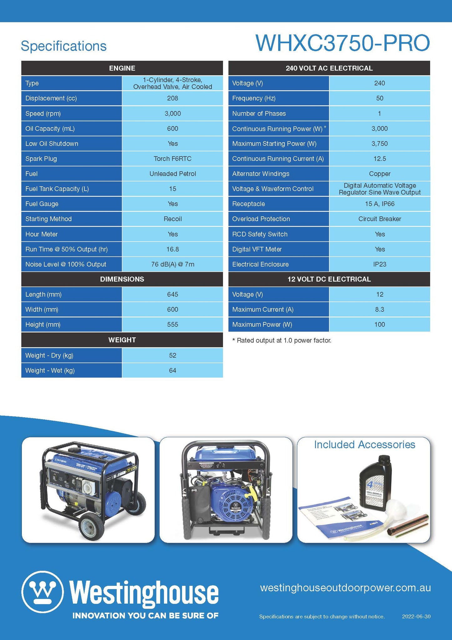 WHXC3750 PRO Portable Generator