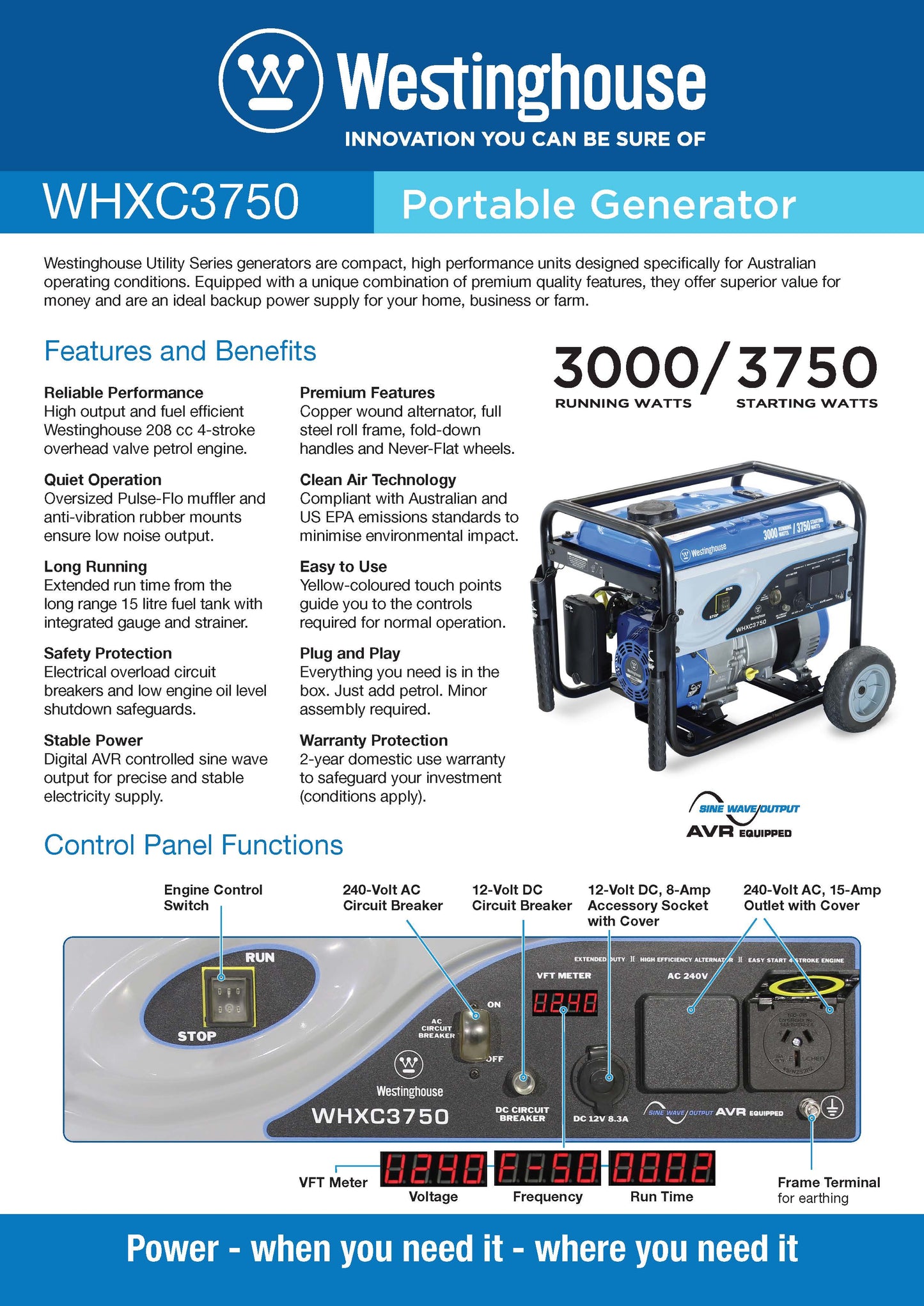 WHXC3750 Portable Generator