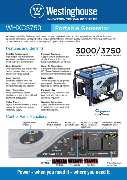 WHXC3750 Portable Generator