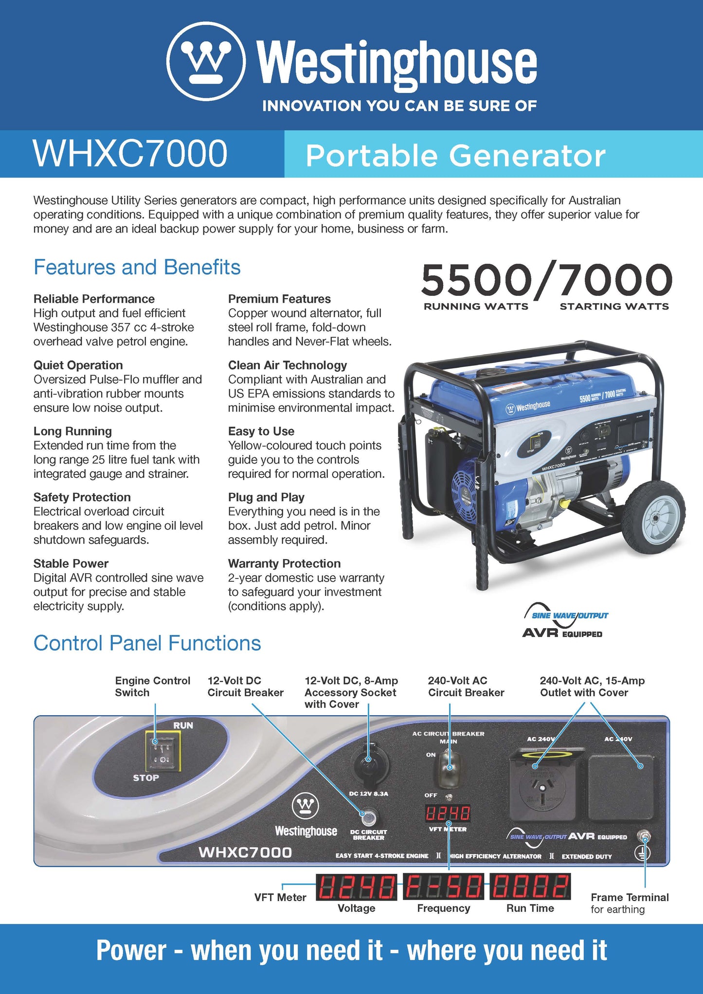 WHXC7000 Portable Generator