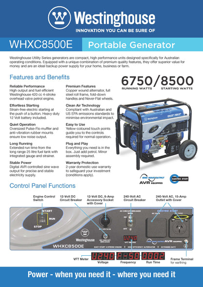 WHXC8500E Portable Generator